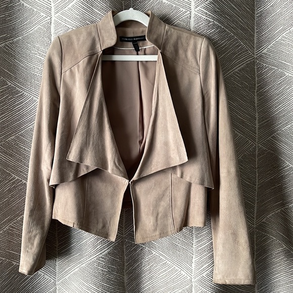 WHBM Suede Flounce Front Jacket Tan XXSP - Picture 9 of 16